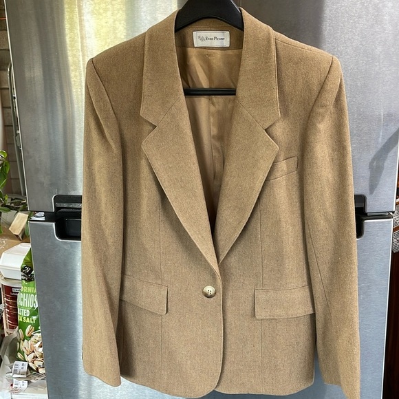 Vintage Evan Picone 100% Wool Blazer 1980s ILGWU Union Made camel tan women’s 8 - Picture 1 of 13